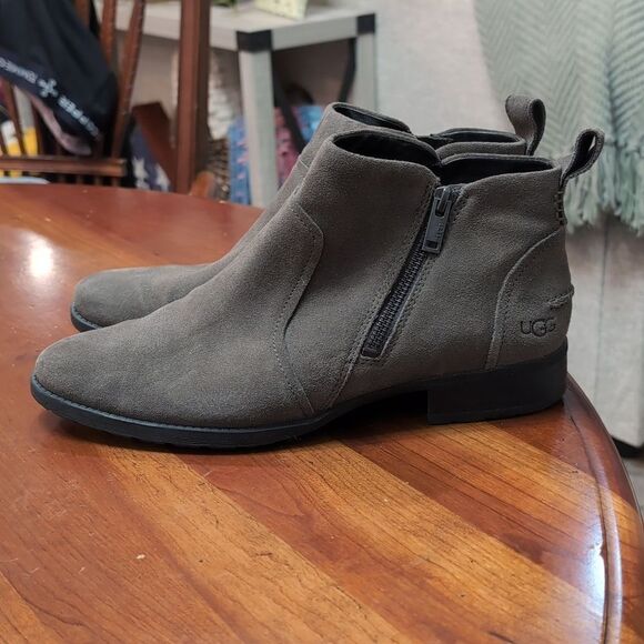 UGG Aureo II Ankle Boot Slate Suede Sz 10 - Picture 3 of 10